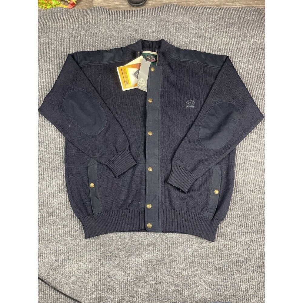 Paul And Shark Yachting Jacket Mens Large Blue Navy  Wool Bomber Made In Italy